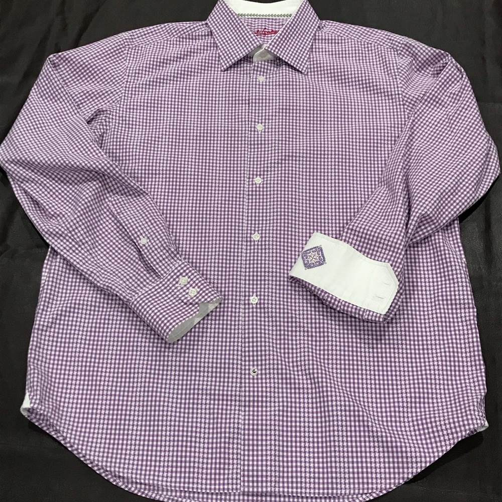 Robert Graham purple button down large ninja star